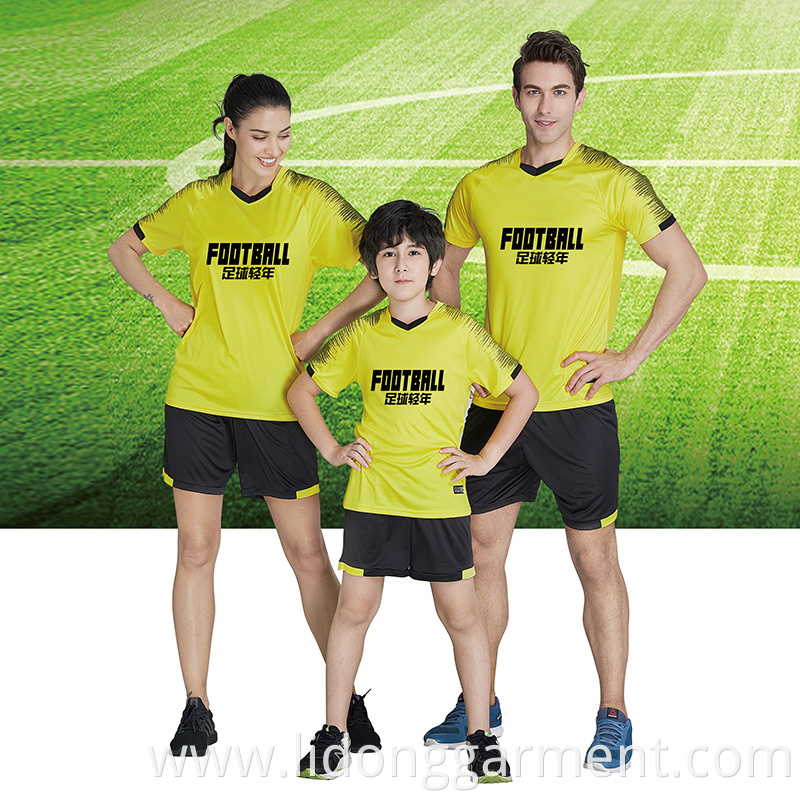 Hot Sell Popular Design Football Club Custom Soccer Uniform Jersey Set 2021 For Kids